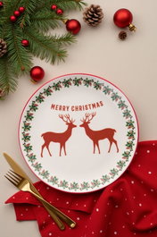Hermia Juego de Platos de Postre Navideños de Porcelana (6 Piezas) Ylbtat4